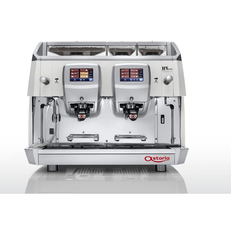اسپرسو دو گروپ HYBRID فول اتومات با دو مخزن گریندر - دو خروجی بخار - یک خروجی آب داغ - مولتی بویلر -با صفحه نمایش لمسی ب